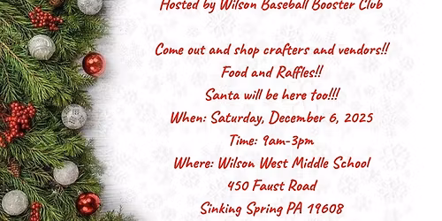 Christmas Craft Show-Hosted by Wilson Baseball Booster Club