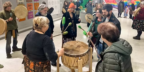 Midwinter community drumming at Gallery Oldham