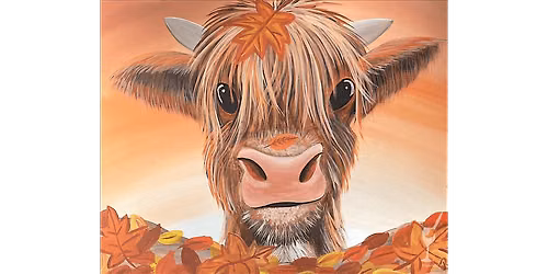 Highland Calf in the Leaves - Paint and Sip in New Braunfels | Classpop!\u2122