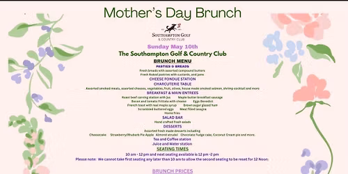 Mother\u2019s Day Brunch at The Southampton Golf & Country Club