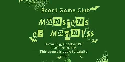 Board Game Club: Mansions of Madness
