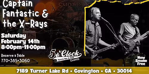 Captain Fantastic & the X-Rays LIVE at Five O'clock Sports Bar & Grill