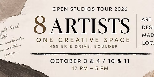 Open Studios Tour 2026 - 8 Artists 1 Creative Space