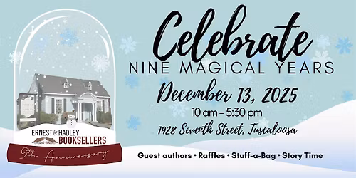 9th Anniversary Celebration at Ernest & Hadley Booksellers