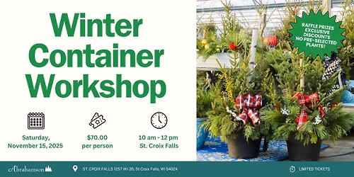 Winter Container Workshop | 10am St. Croix Falls
