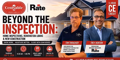 FREE 3 HOUR REALTOR CE CLASS: HOME INSPECTIONS; RENOVATION PROCESSES