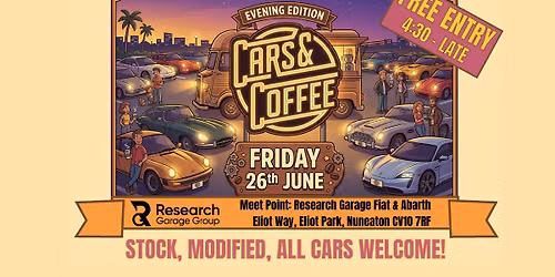 Cars & Coffee Evening at Research Garage