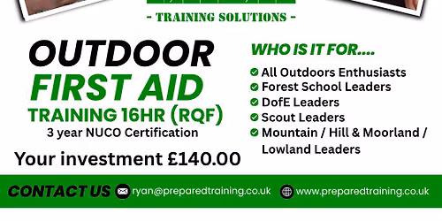 Outdoor First Aid Training 16hr L3