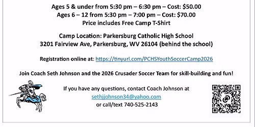 Parkersburg Catholic Youth Soccer Camp 2026