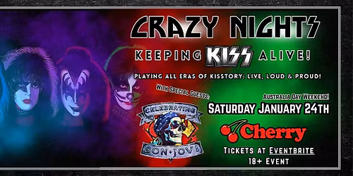 Crazy Nights live at Cherry Bar, SAT JAN 24th