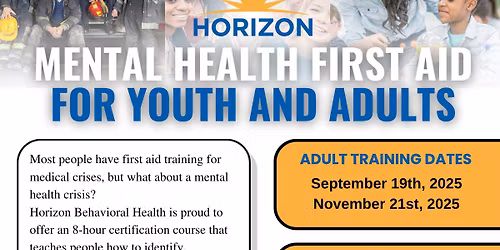 Mental Health First Aid Training for Youth & Adults