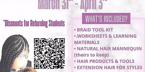 Teens and Tweens Braiding Camp (Spring Break)