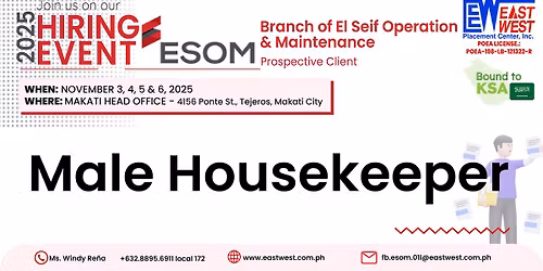 BRANCH OF EL SEIF OPERATION & MAINTENANCE - MAKATI HEAD OFFICE - NOVEMBER 3, 4, 5 & 6, 2025