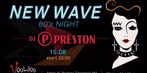 NEW WAVE 80's NIGHT - DJ Preston I 15.08 I Warszawa @VooDoo