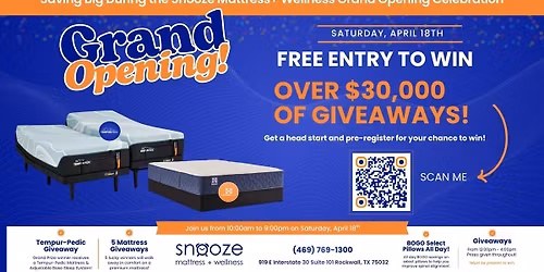 Snooze Mattress Grand Opening - Rockwall Texas