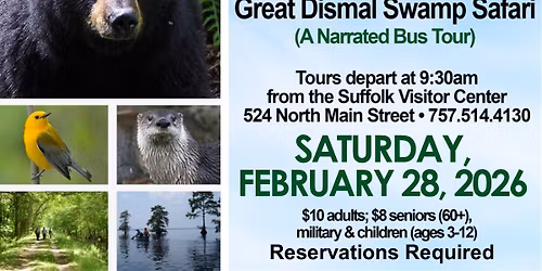 Great Dismal Swamp "Safari" Narrated Bus Tour