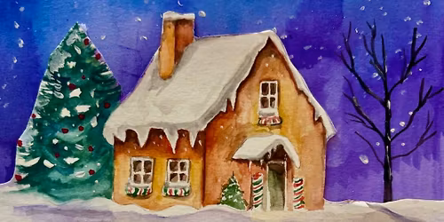 Gingerbread cottage watercolour art class.