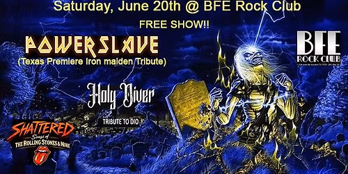 Powerslave (Iron Maiden) \/ Holy Diver (Dio) \/ Shattered (Rolling Stones)