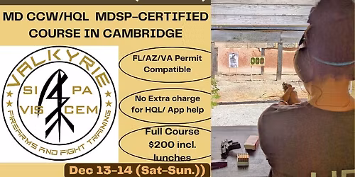 CCW\/HQL Class at Cambridge Elk Dec 13-14th with Valkyrie FFT