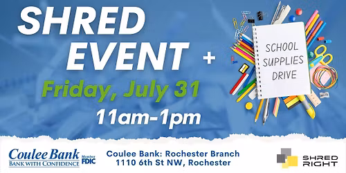Coulee Bank- Rochester Shred Event