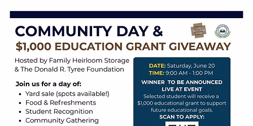 Community Day Yard Sale and Educational Opportunity Grant