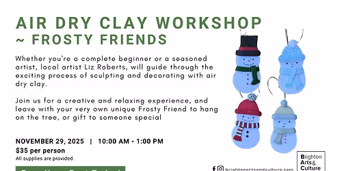 Air Dry Clay Workshop ~ Frosty Friends