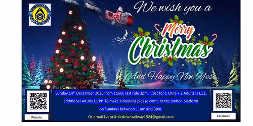 Santa Special on Sunday 14th December 2025 11am - 3pm