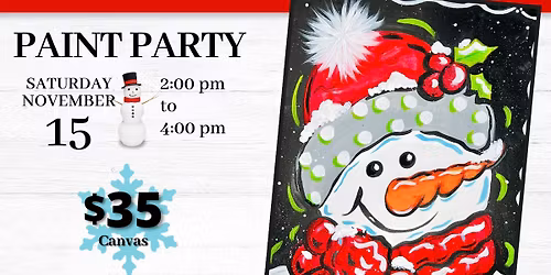11.15.25 Joyful Snowman Paint and Sip at Masaryk Winery
