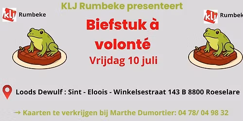 Biefstuk \u00e0 volont\u00e9 KLJ Rumbeke 2026
