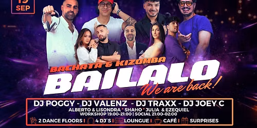 BAILALO Bachata & Kizomba 19 Sep!