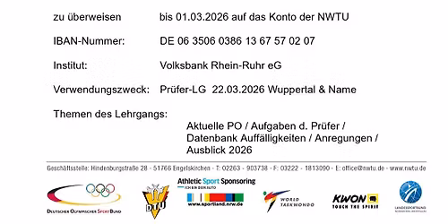 1. NWTU Pr\u00fcfer-Lehrgang 2026