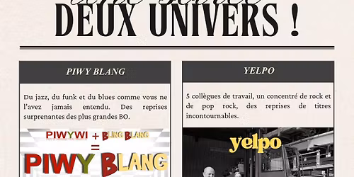 Concert 7\/11 20h00 Piwy Blang & Yelpo avec A l'EST au Journal Kehl
