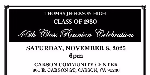 Class of 80 - 45 class reunion 