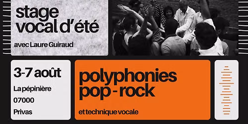 Stage vocal d'\u00e9t\u00e9 : polyphonies pop rock