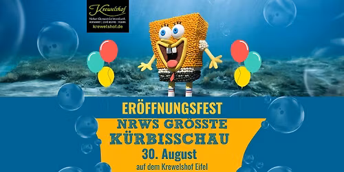 Er\u00f6ffnung von NRWs gr\u00f6\u00dfter K\u00fcrbisschau \u2013 Krewelshof Eifel | 30.08.2025 \ud83c\udf83