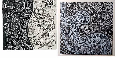 Zentangle Basics: Two-Tone Tiles