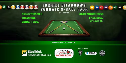 \ud83c\udfb1 Turniej Bilardowy \u2013 Podhale 8-Ball Tour 2026 #3 | Zakopane