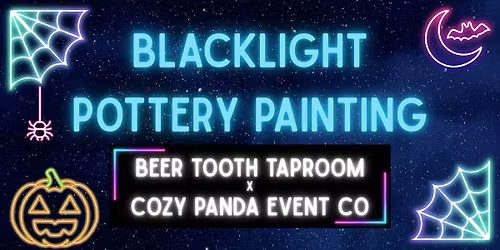 Blacklight Pottery Painting with Cozy Panda