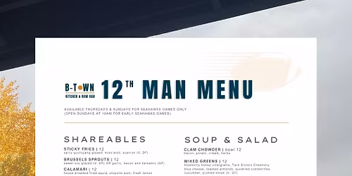 12th Man Menu \ud83c\udfc8 SEAHAWKS vs RAMS