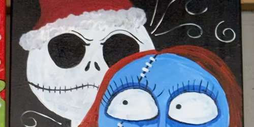 Jack & Sally Acrylic Painting 16x20 - $35