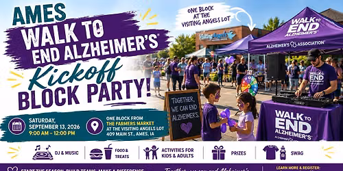 Walk to End Alzheimer’s Kick Off Bash: Let’s Paint Ames Purple!