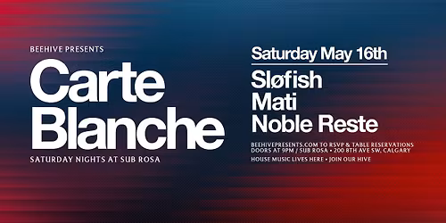 CARTE BLANCHE \u2022 05.16.26 (MAY LONG WEEKEND)