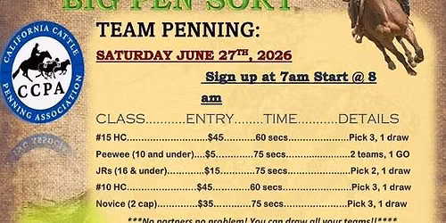 Summer Series #2 CCPA Penning & Big Pen Sorting