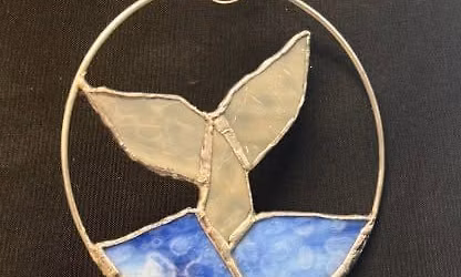 Whale Tail Stained Glass Wind chime - $50