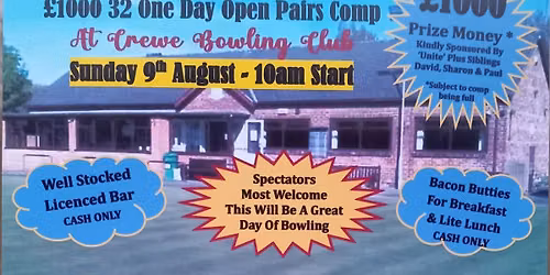 THE \u00a31000 KEN & MAUREEN MORREY MEMORIAL OPEN PAIRS COMPETITION 2026