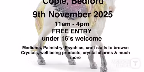 Psychic Fayre FREE ENTRY Cople Village Hall, Bedford