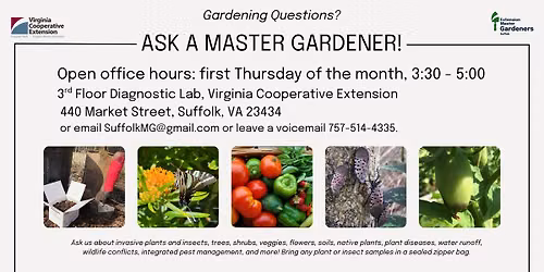 Help Desk Open Office Hours - Ask a Master Gardener!