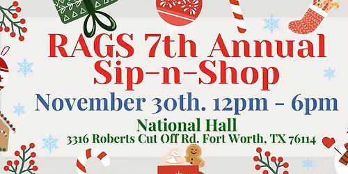 RAGS 7th Annual Sip-n-Shop TOY DRIVE 
