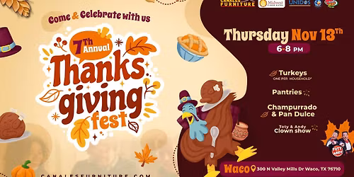 \ud83c\udf42\ud83e\udd83 7th Annual Thanksgiving Fest - Waco \ud83e\udd83\ud83c\udf42