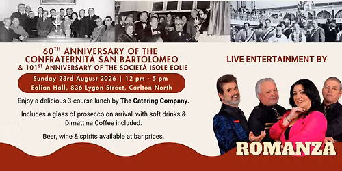 60th Anniversary of the Confraternit\u00e0 San Bartolomeo & 101st Anniversary of the Societ\u00e0 Isole Eolie